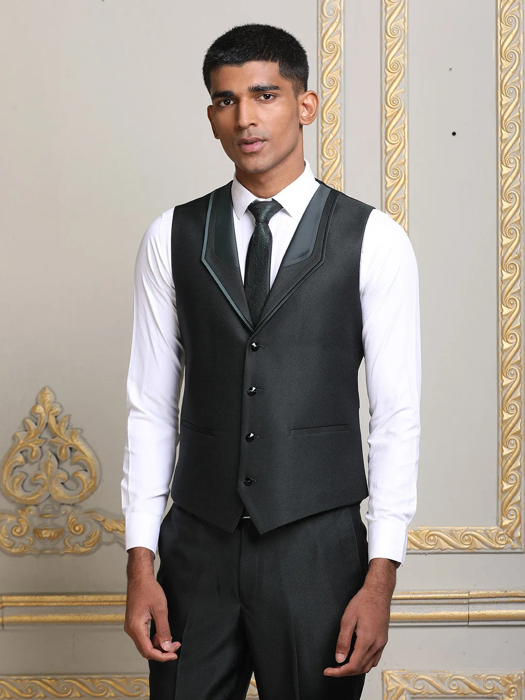 Stylish Charcoal Grey Imported Mens Slim Fit Designer Suit
