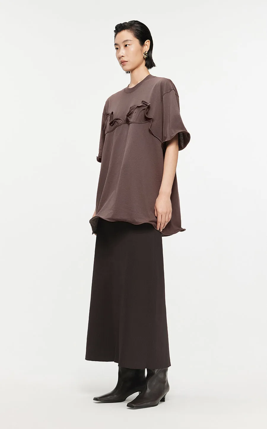 T-shirt /JNBY Drawstring Aluminum Wire Cotton T-shirt