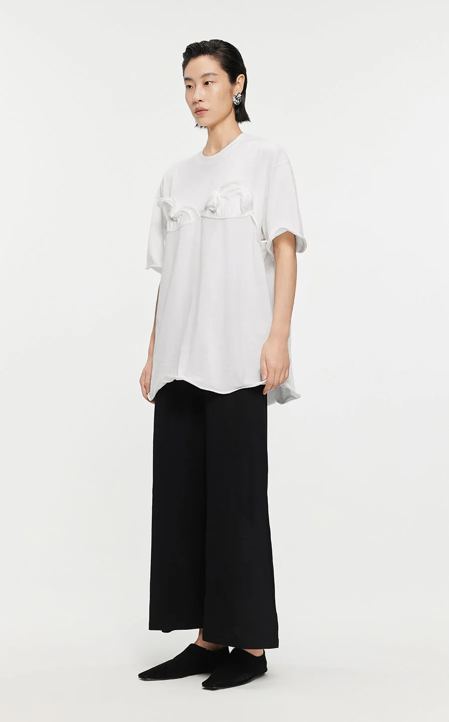 T-shirt /JNBY Drawstring Aluminum Wire Cotton T-shirt
