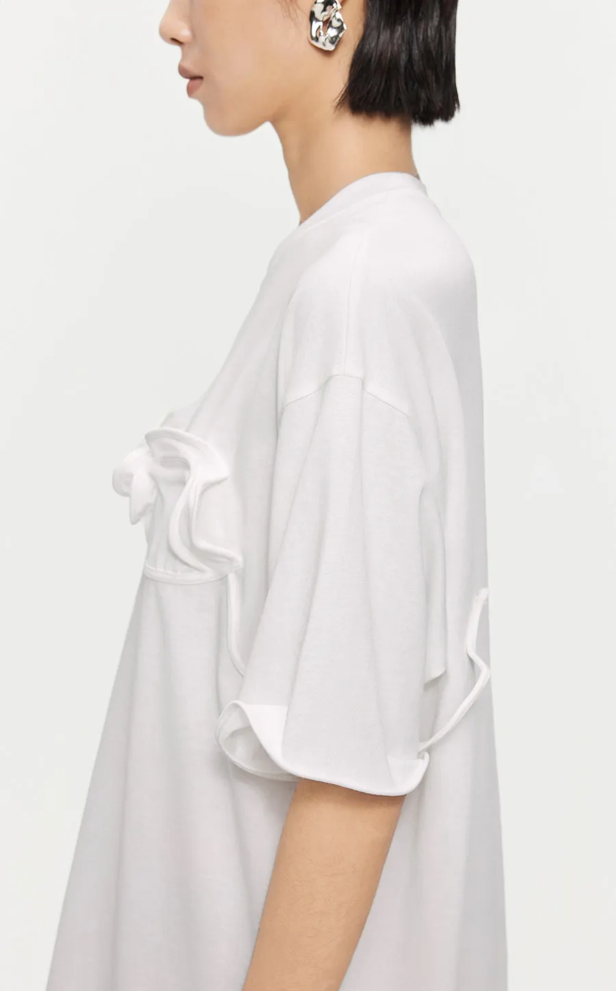 T-shirt /JNBY Drawstring Aluminum Wire Cotton T-shirt