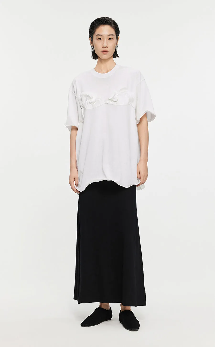 T-shirt /JNBY Drawstring Aluminum Wire Cotton T-shirt