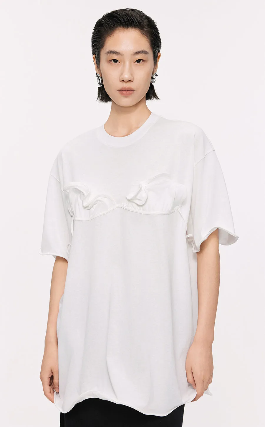 T-shirt /JNBY Drawstring Aluminum Wire Cotton T-shirt