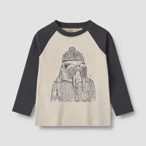 T-Shirt Walrus in Navy