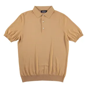 Tan Cotton Knit Polo