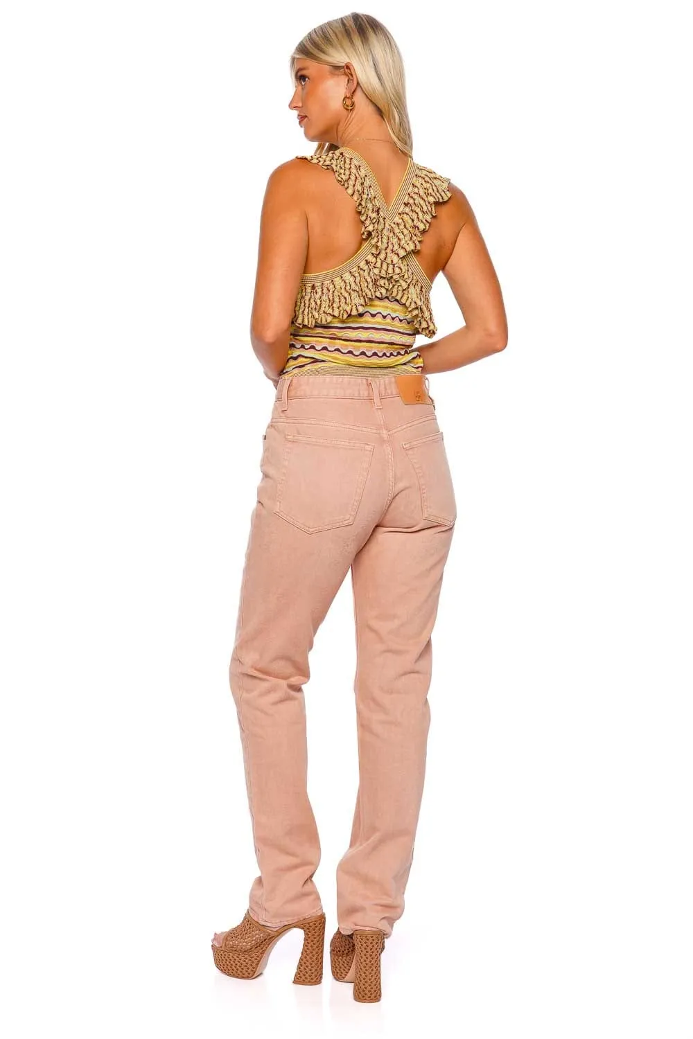 The Agnes Rosewood Straight Leg Jeans