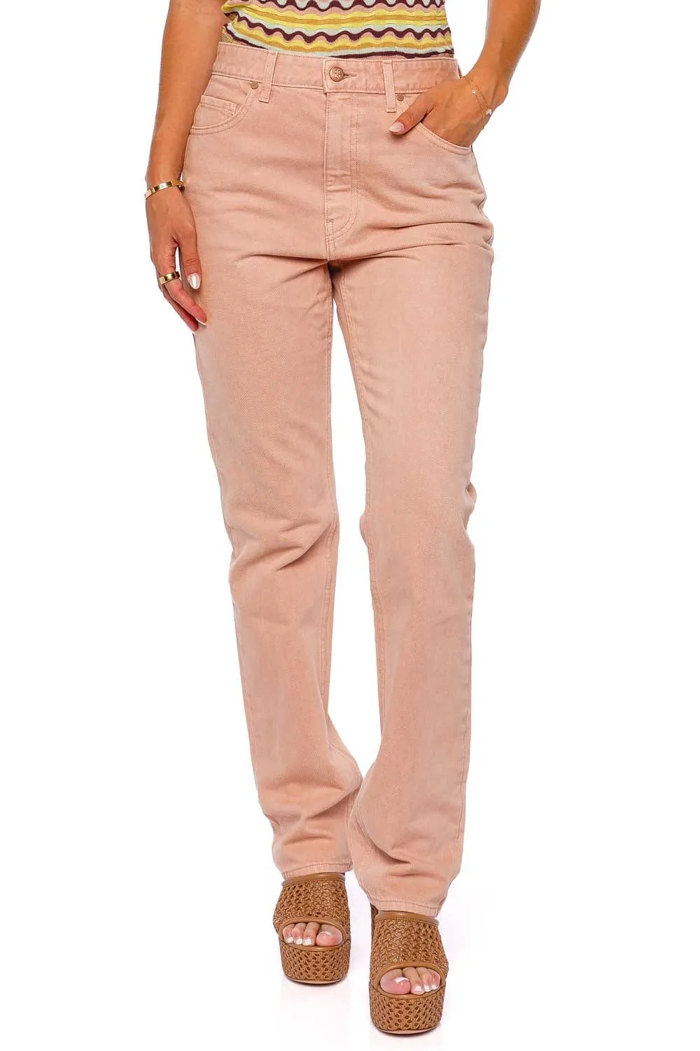 The Agnes Rosewood Straight Leg Jeans