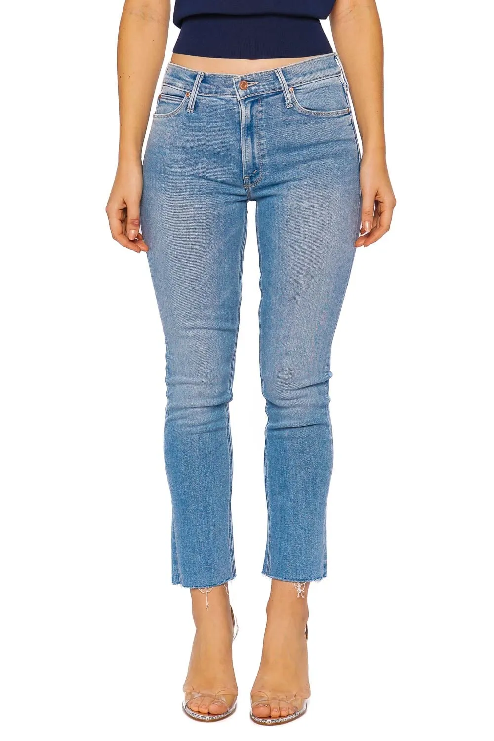 The Mid Rise Dazzler Ankle Fray Jean