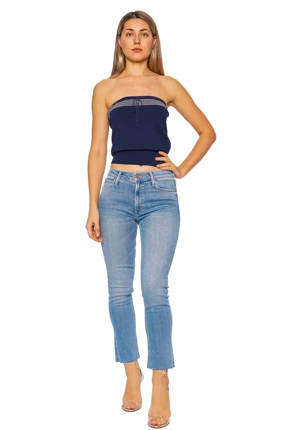 The Mid Rise Dazzler Ankle Fray Jean