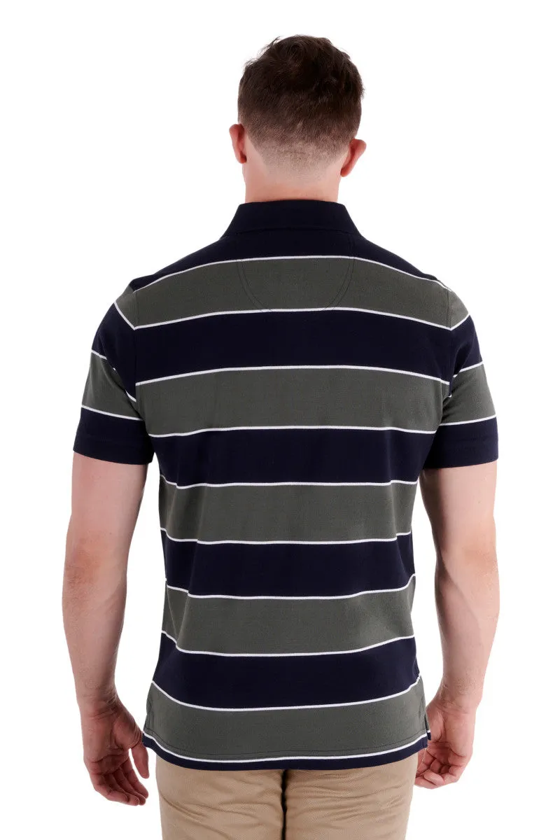 Thomas Cook Phoenix Tailored Short Sleeve Polo - Dark Green/Navy