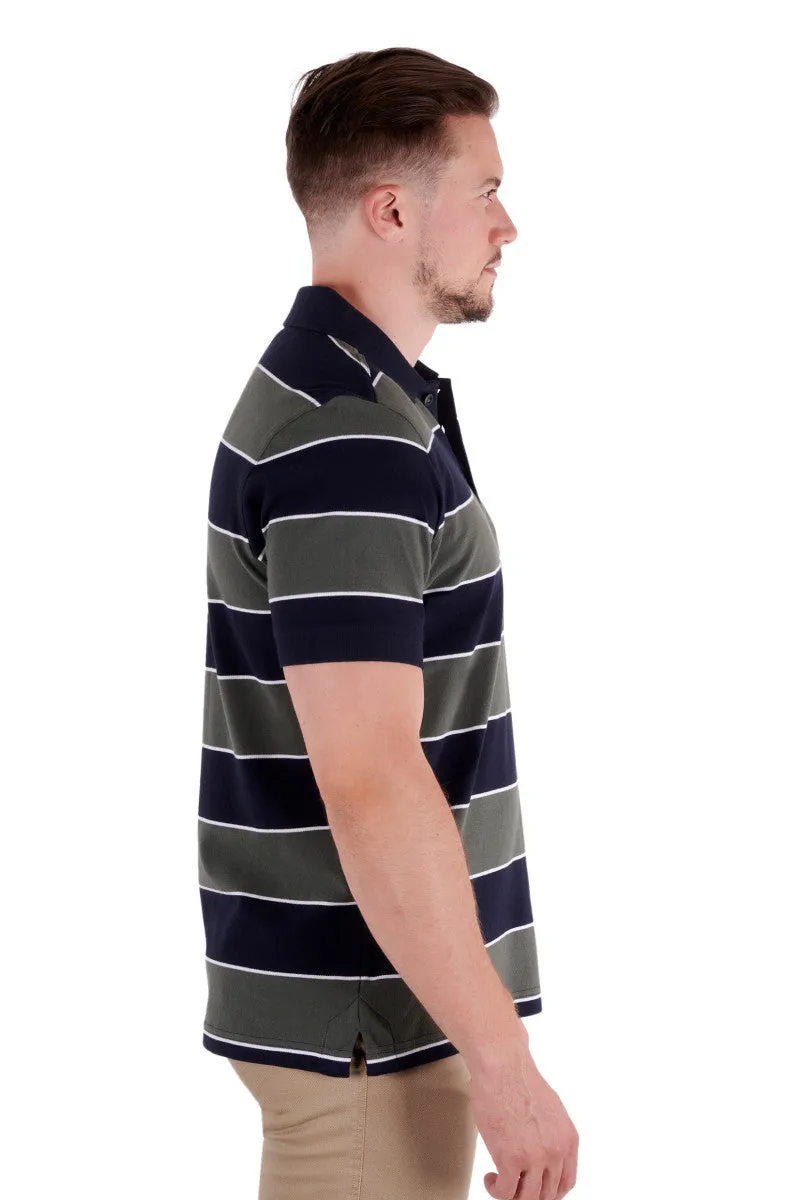 Thomas Cook Phoenix Tailored Short Sleeve Polo - Dark Green/Navy