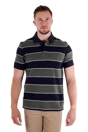 Thomas Cook Phoenix Tailored Short Sleeve Polo - Dark Green/Navy
