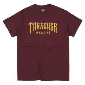 THRASHER LOW LOW LOGO T-SHIRT MAROON