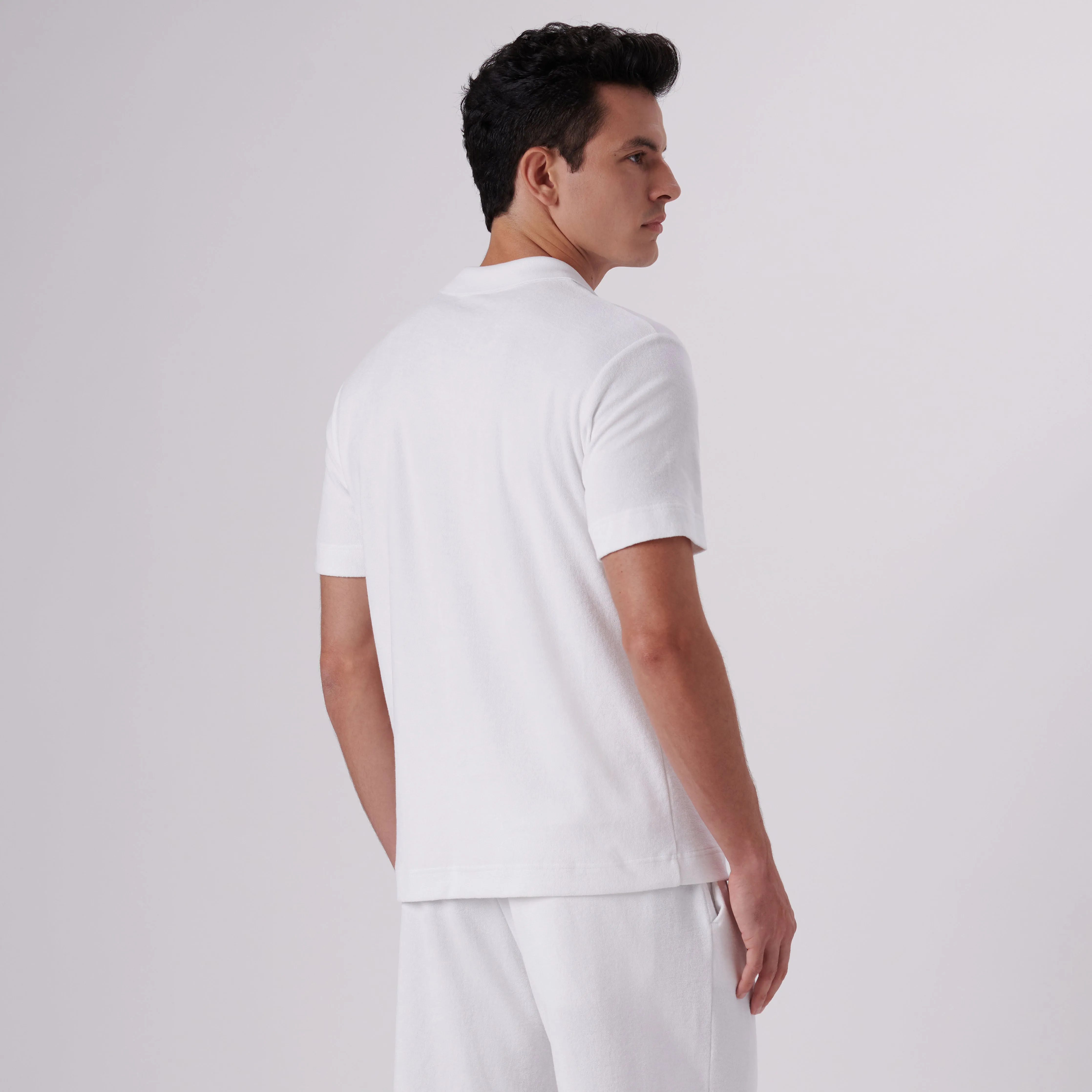 Towelling French Terry Johnny Collar Polo