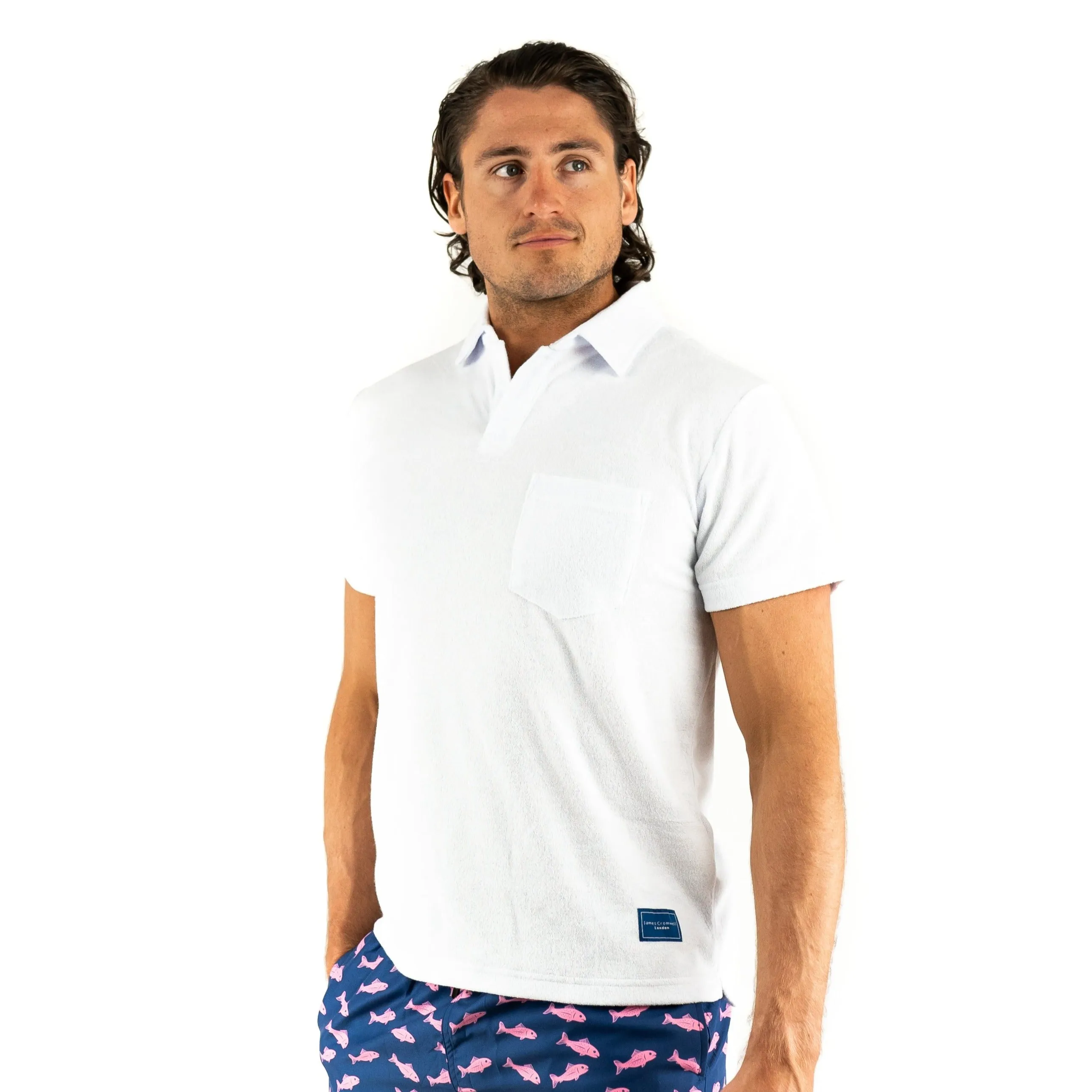 Towelling Polo White