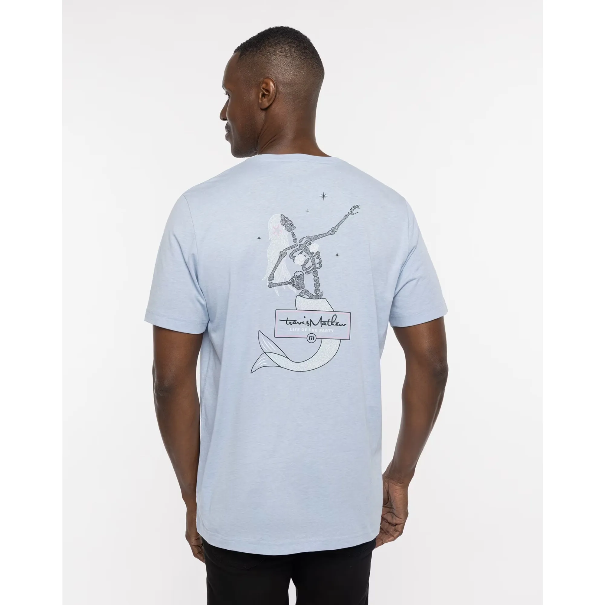 TRAVIS MATHEW MENS SALTY T-SHIRT - HEATHER BEL AIR BLUE