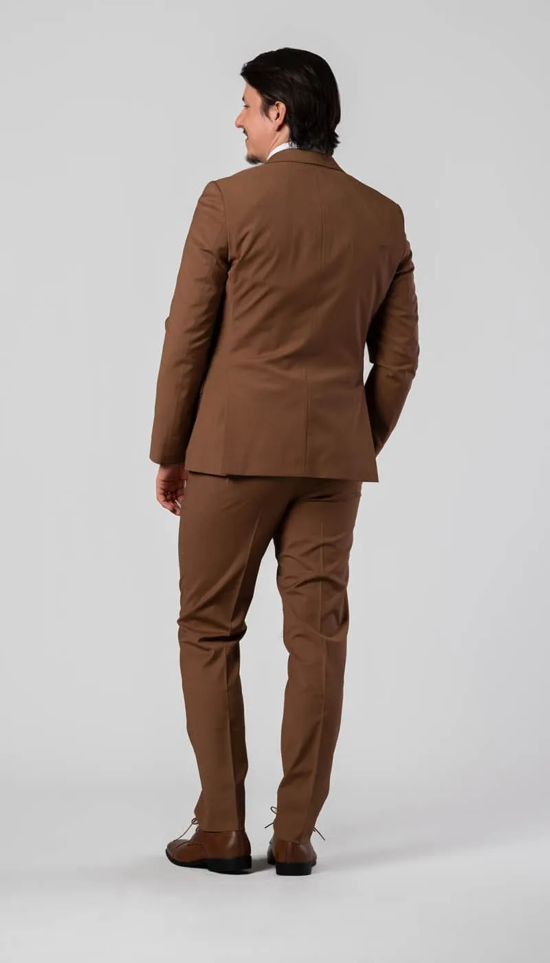 Trim Fit 2 Piece Suit Cinnamon