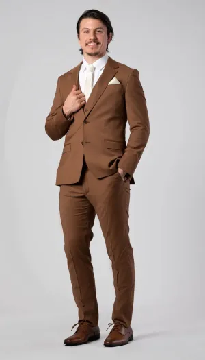 Trim Fit 2 Piece Suit Cinnamon