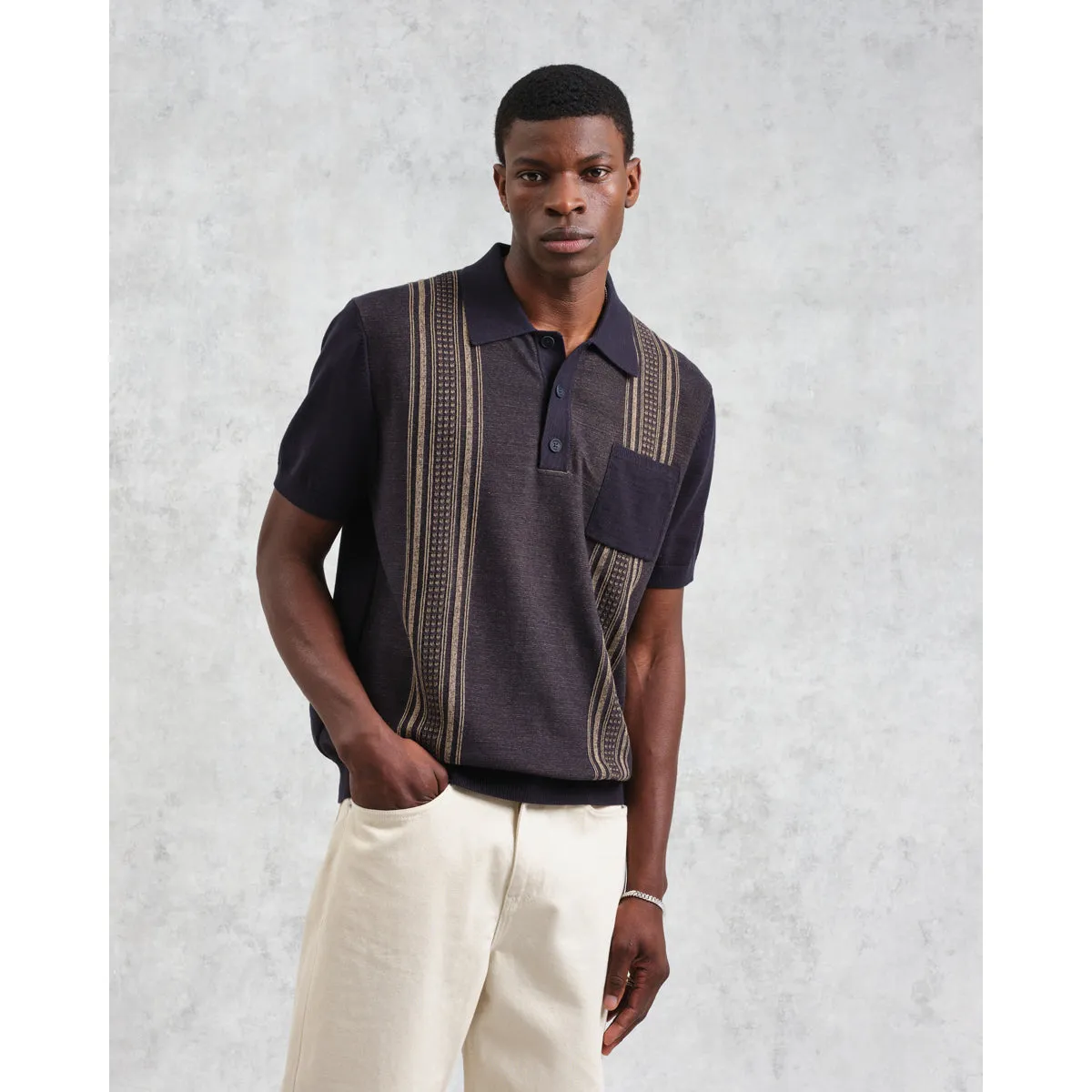 Turin Pocket Polo | Retro Stripe/Navy/Khaki