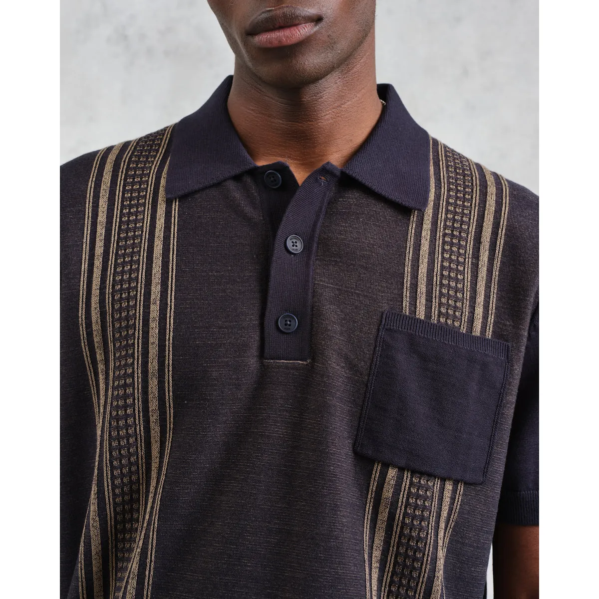 Turin Pocket Polo | Retro Stripe/Navy/Khaki