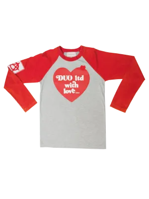 Upcycled Heart-print Reglan T-shirt