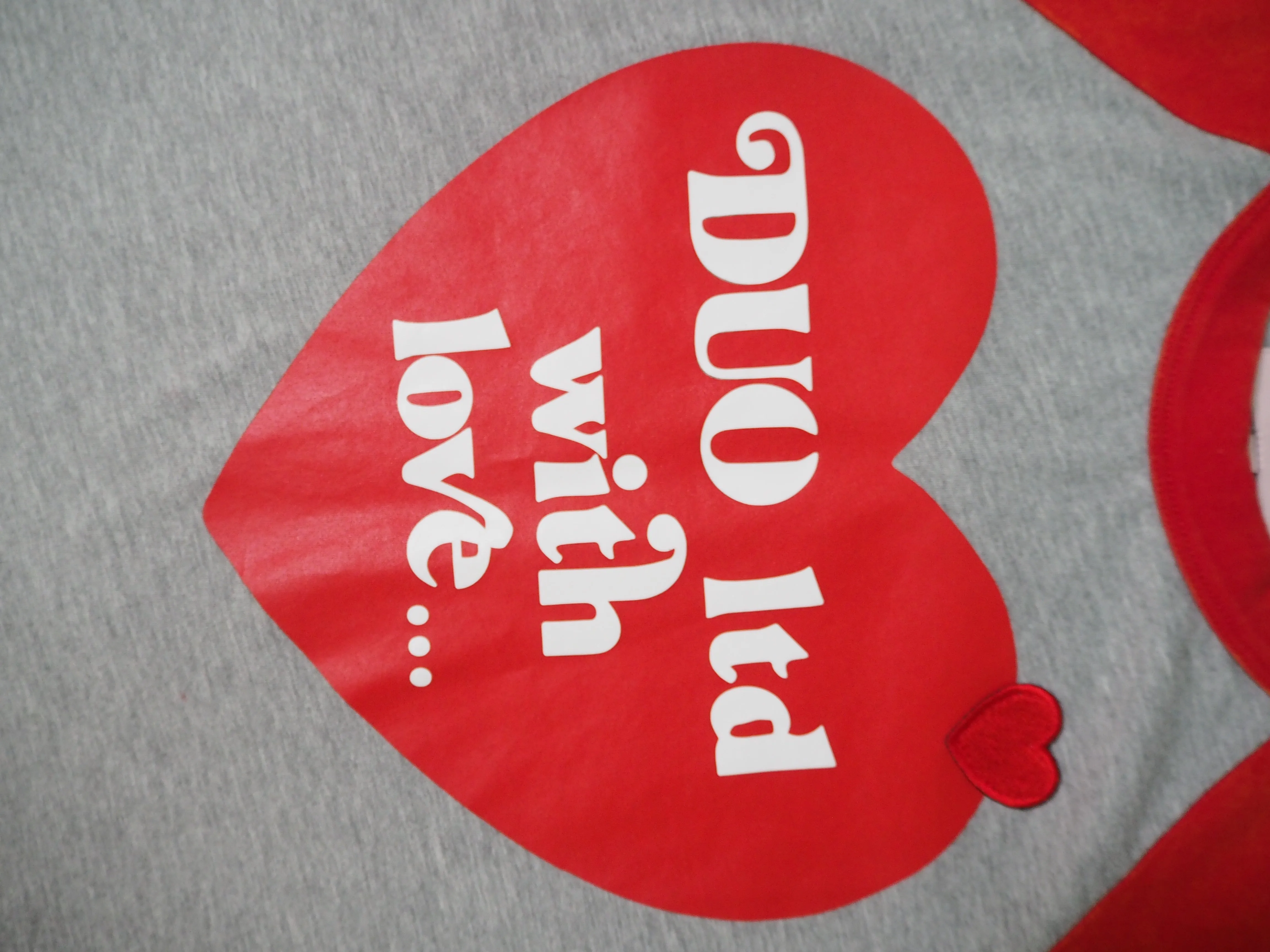 Upcycled Heart-print Reglan T-shirt