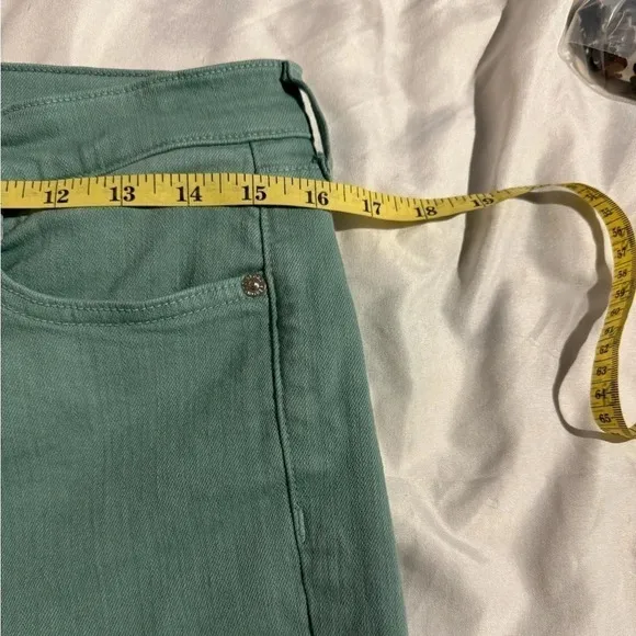 Veronica Beard Jeans Ryleigh Slim Straight High Rise Teal Size 29/8