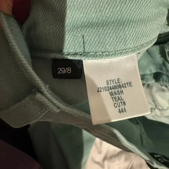 Veronica Beard Jeans Ryleigh Slim Straight High Rise Teal Size 29/8