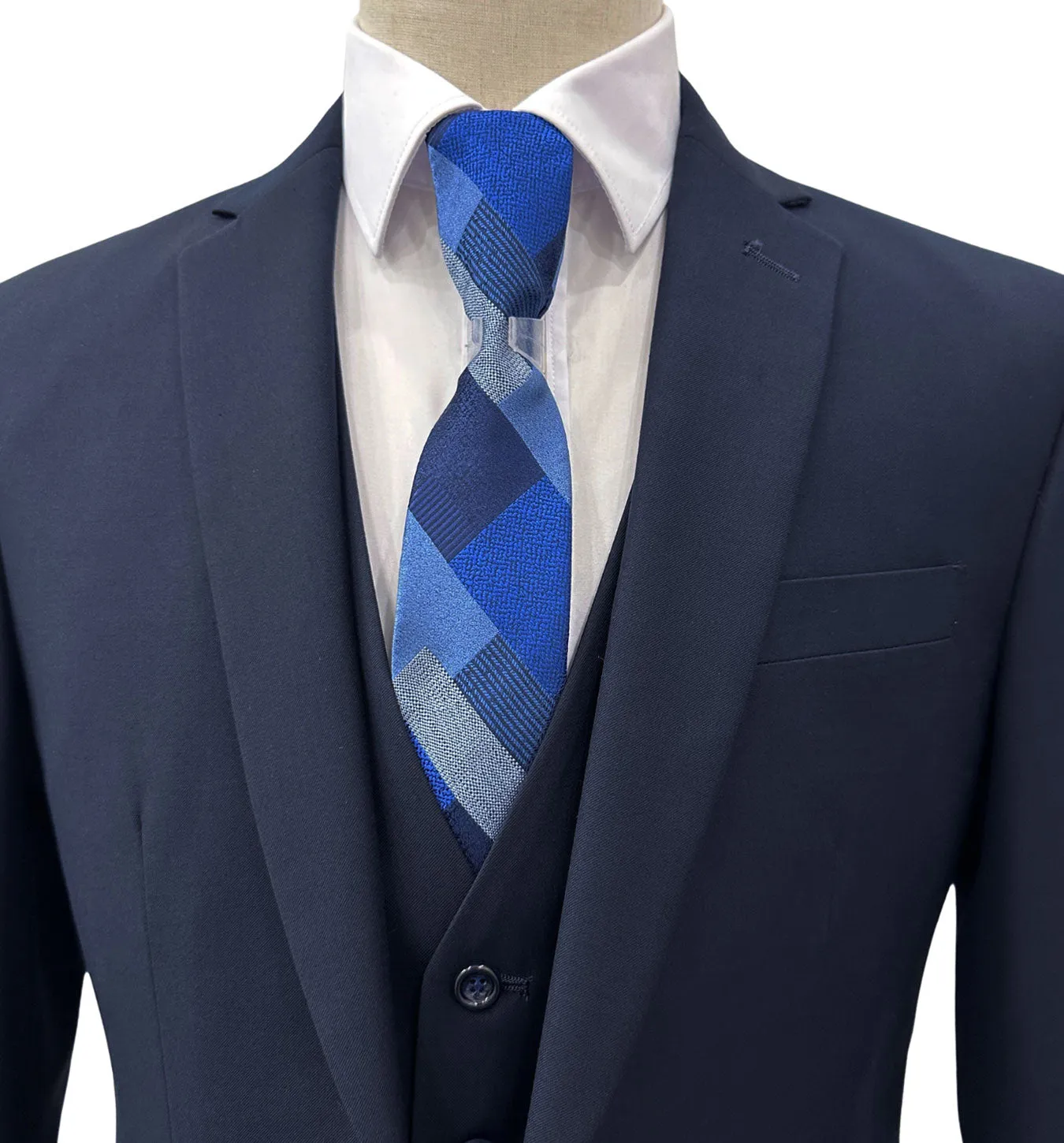 Vinci Vested Slim Fit Suit - Navy