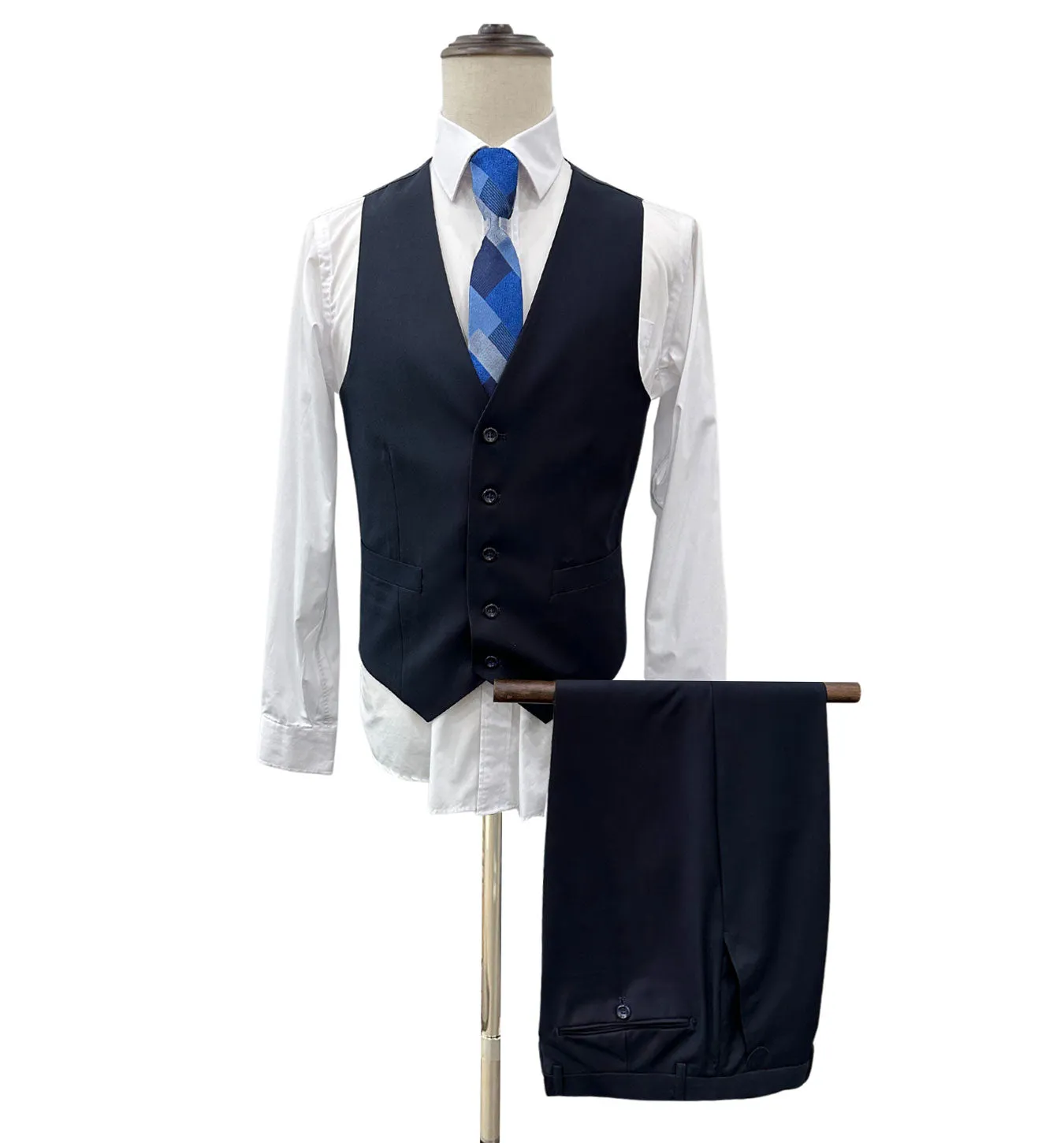 Vinci Vested Slim Fit Suit - Navy