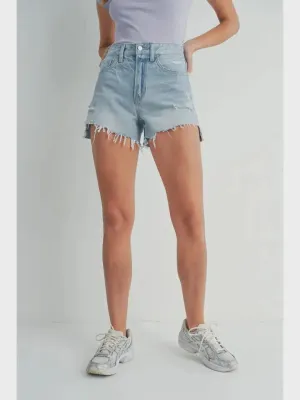 VINTAGE FRAYED HEM SHORT DENIM