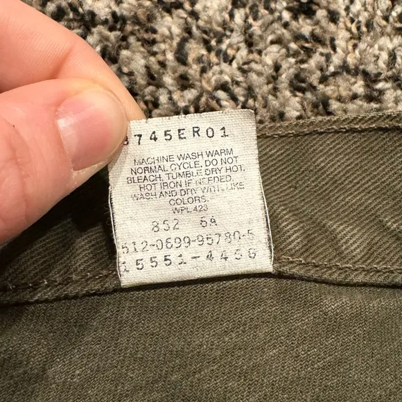 Vintage Levi 550 Green Denim Straight Leg Jeans 28”