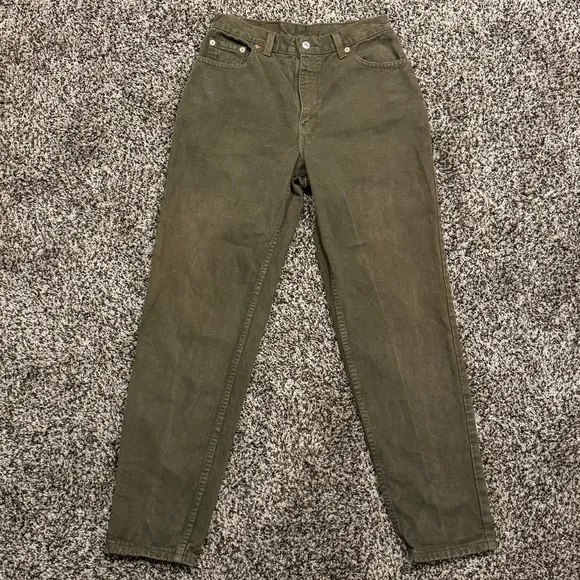 Vintage Levi 550 Green Denim Straight Leg Jeans 28”