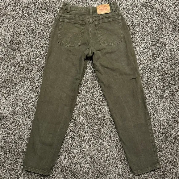 Vintage Levi 550 Green Denim Straight Leg Jeans 28”