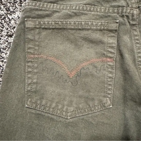 Vintage Levi 550 Green Denim Straight Leg Jeans 28”