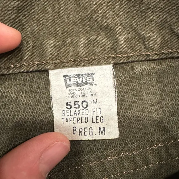 Vintage Levi 550 Green Denim Straight Leg Jeans 28”