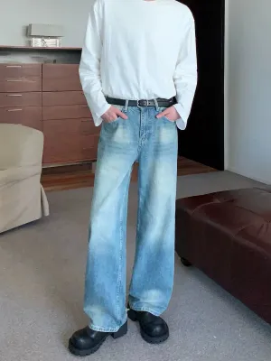 Washed Straight-leg Jeans