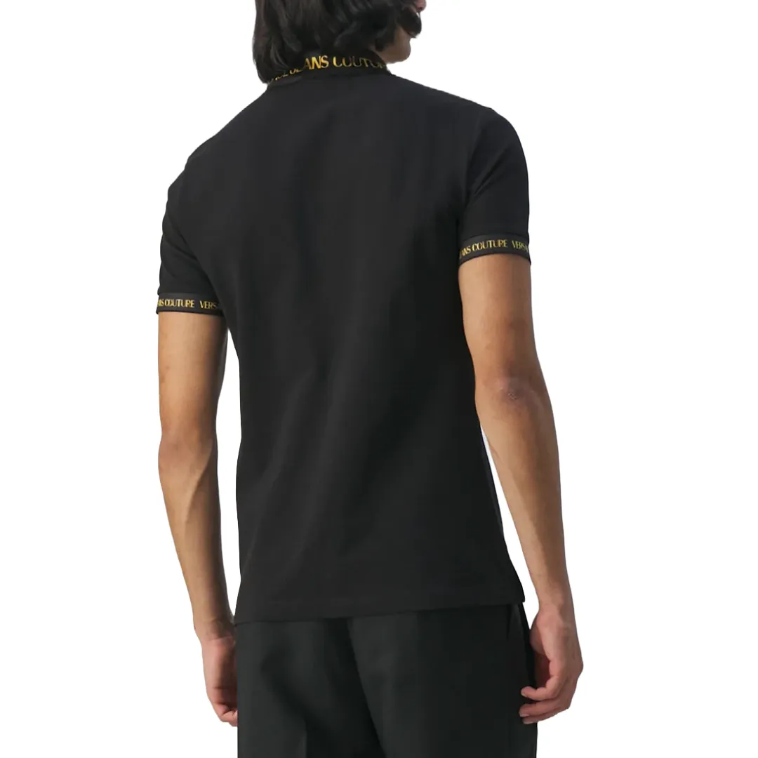 WATERCOLOR COLLAR COTTON T-SHIRT BLACK