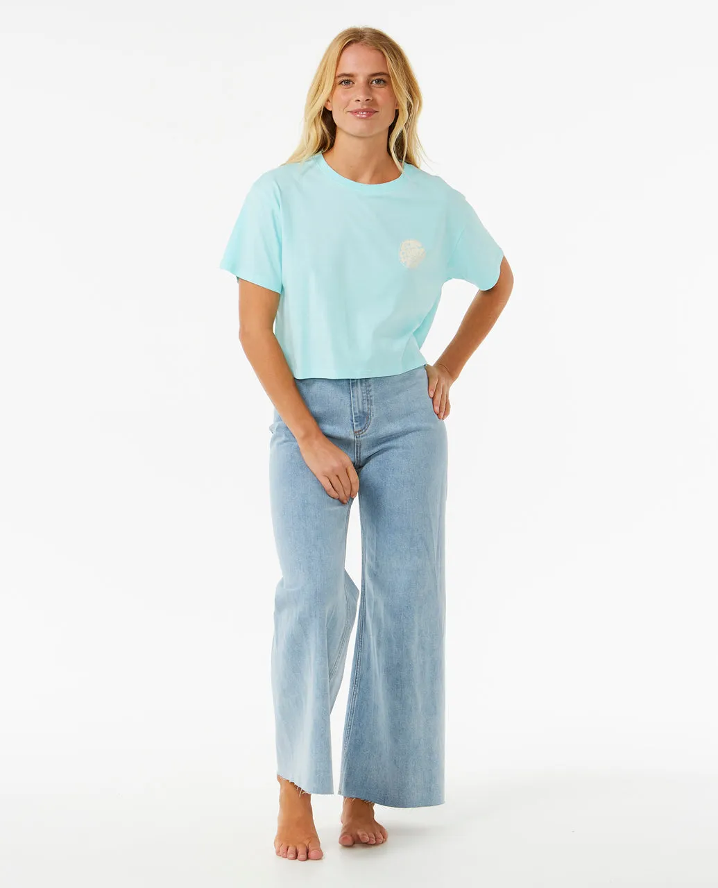 WETTIE ICON CROP TEE - SKY BLUE