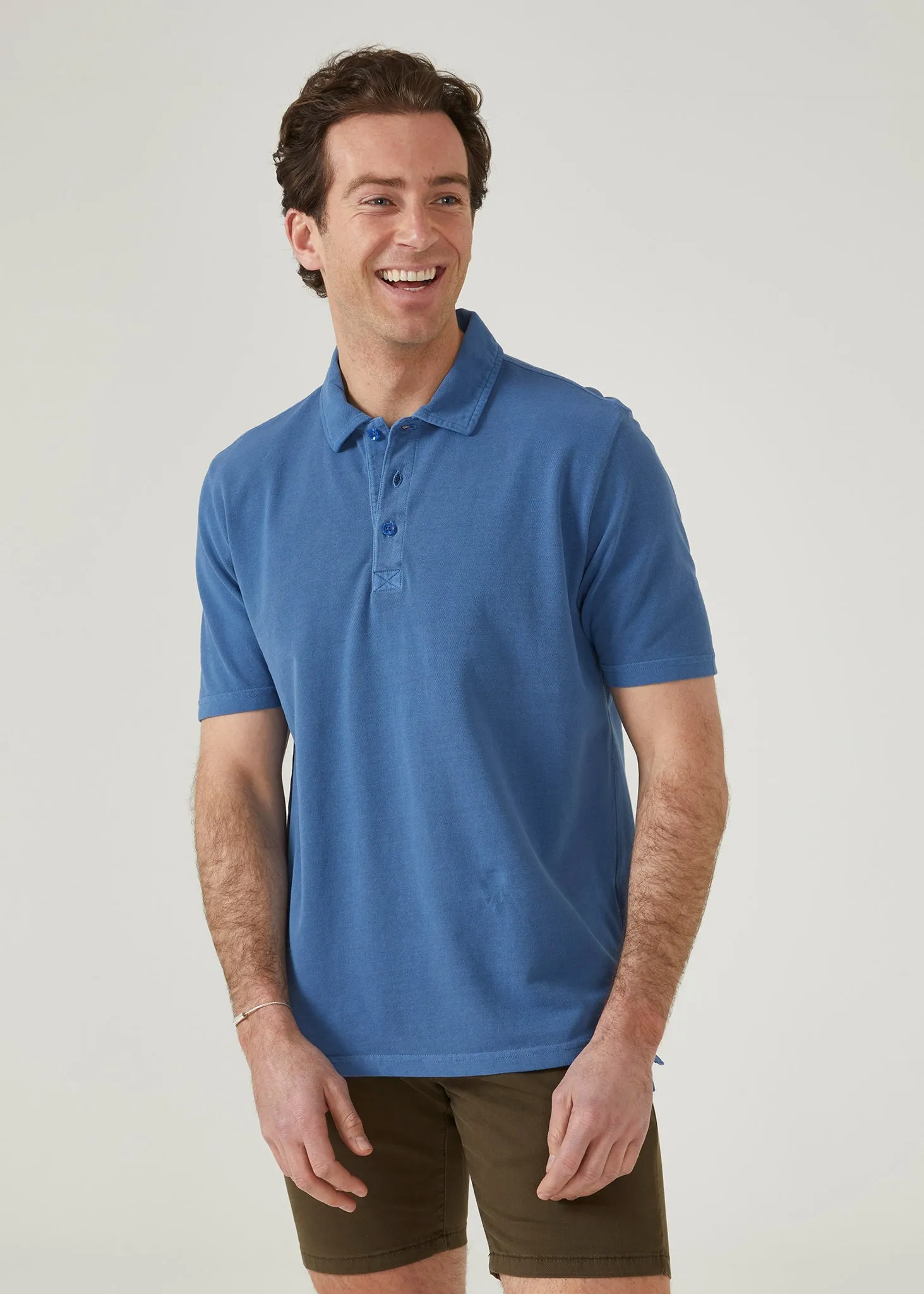Weymouth Washed Effect Polo Shirt In Regatta