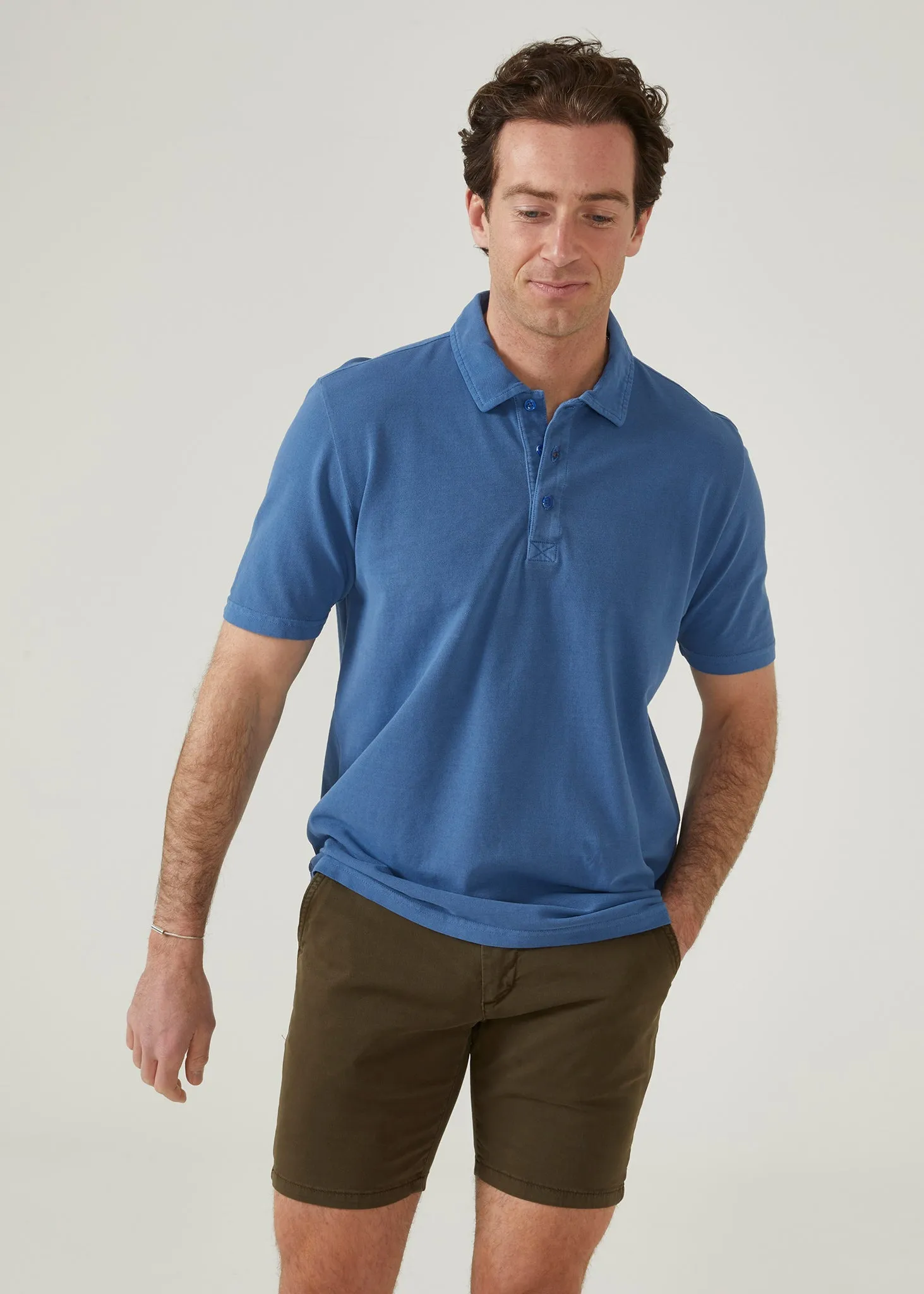 Weymouth Washed Effect Polo Shirt In Regatta