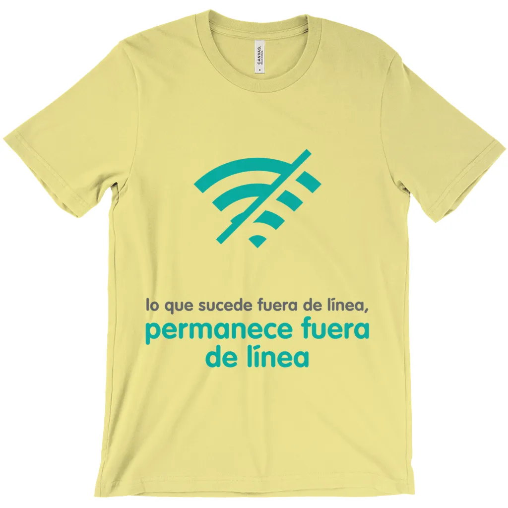 What Happens Offline Adult T-Shirts (Spanish)