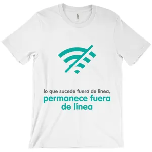 What Happens Offline Adult T-Shirts (Spanish)