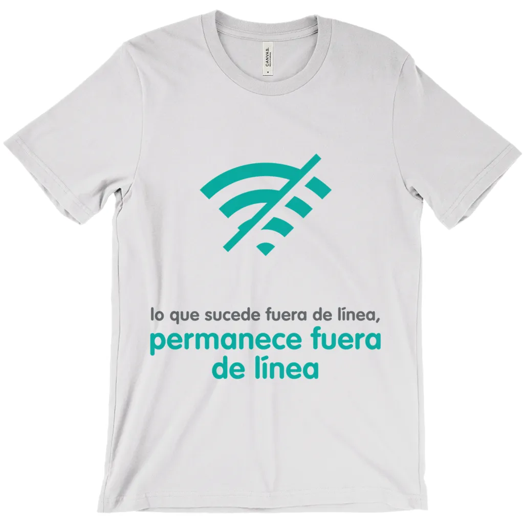 What Happens Offline Adult T-Shirts (Spanish)