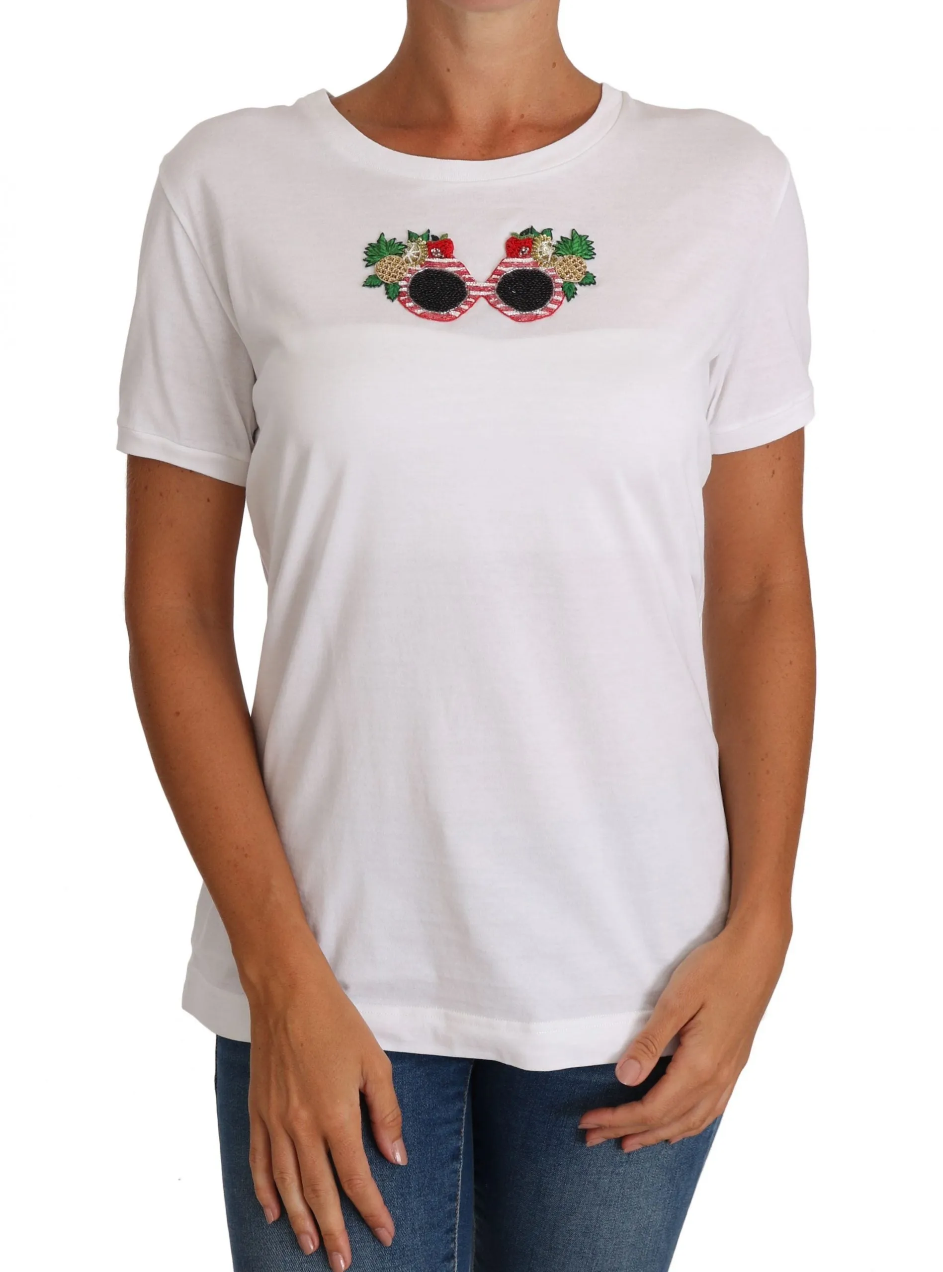 White Cotton #dgfamily T-shirt