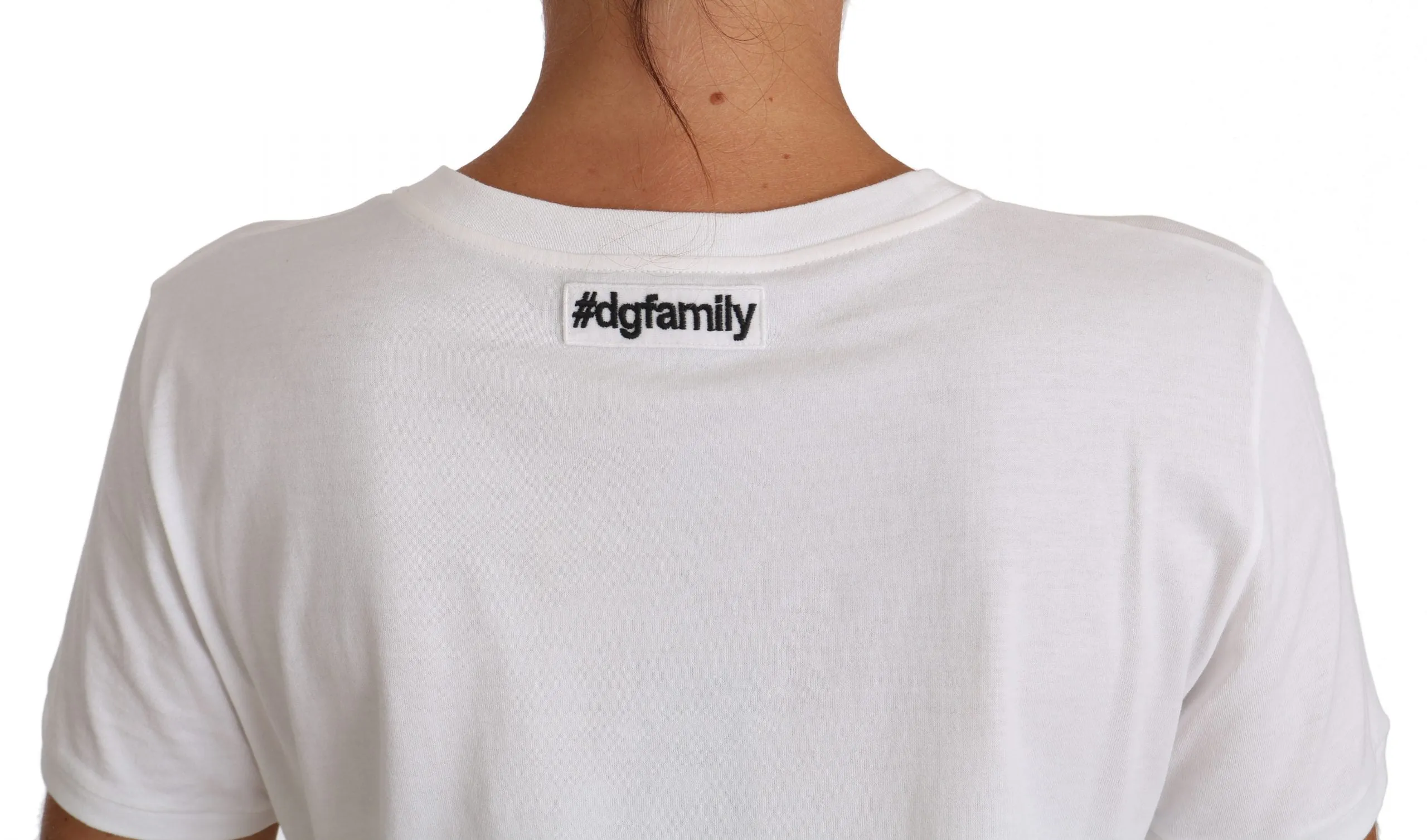 White Cotton #dgfamily T-shirt