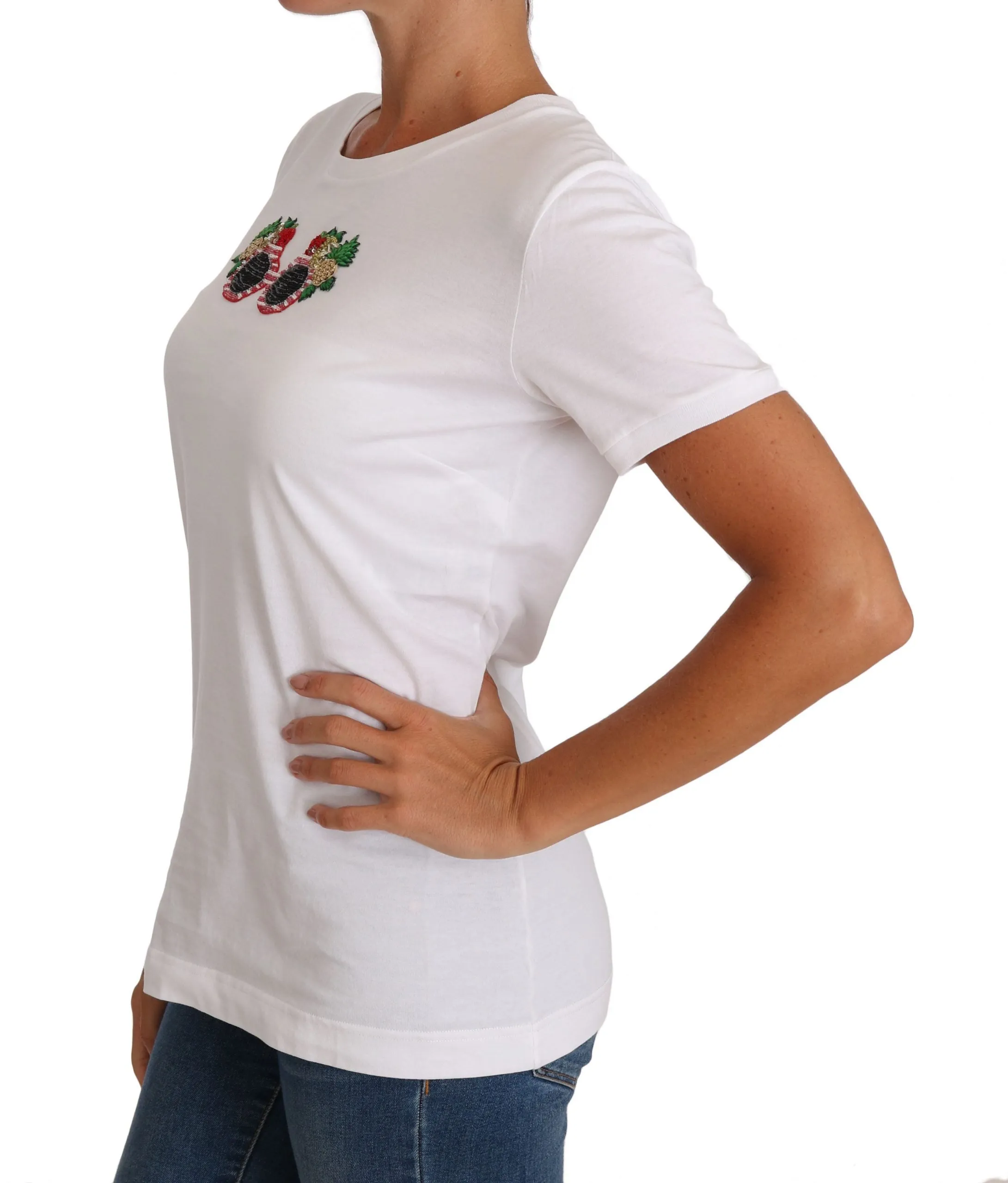 White Cotton #dgfamily T-shirt