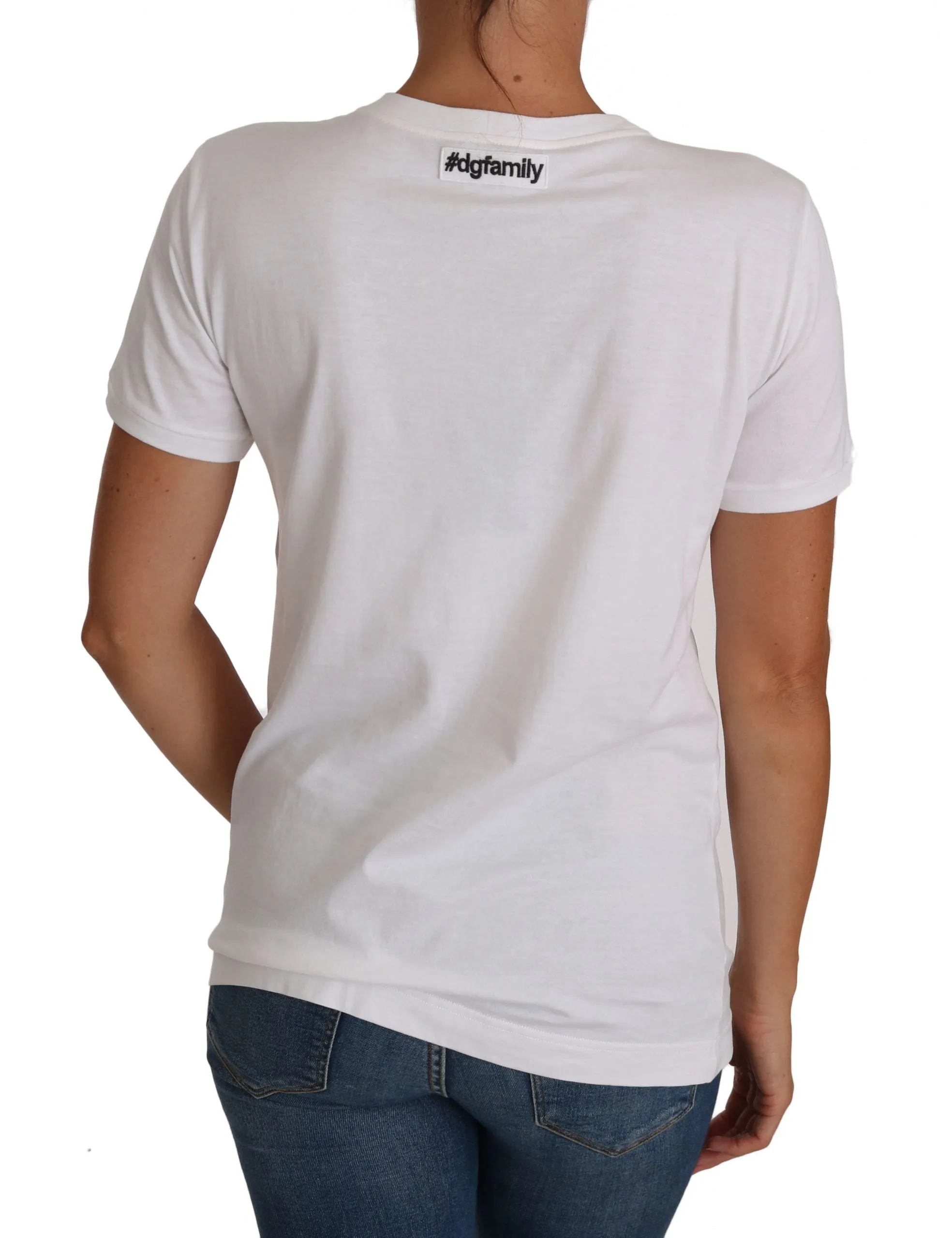 White Cotton #dgfamily T-shirt