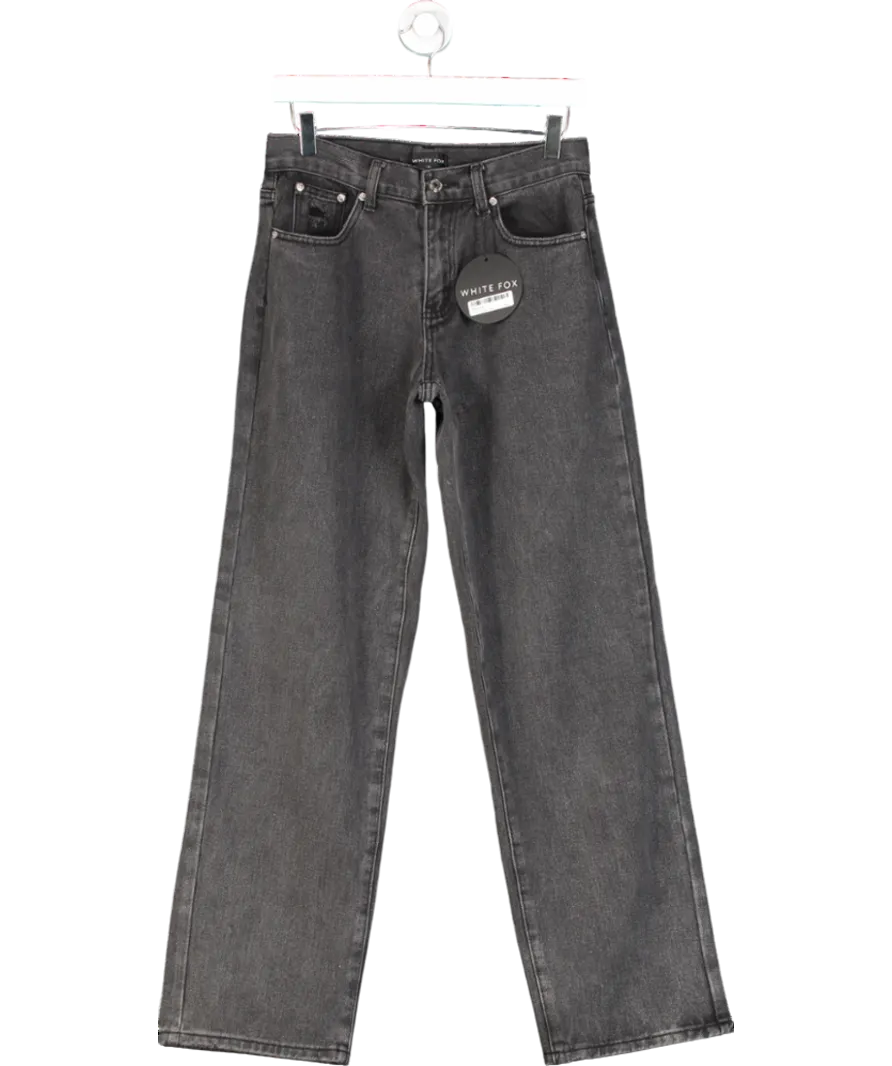 White Fox Black Taking A Trip Mid Rise Straight Leg Jeans UK S