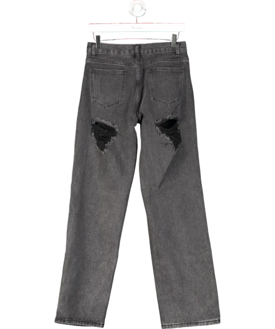 White Fox Black Taking A Trip Mid Rise Straight Leg Jeans UK S