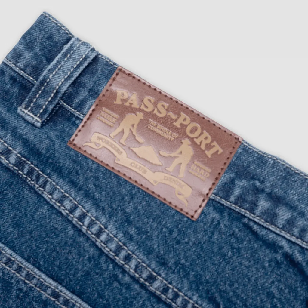 Workers club jean shorts - Faded wash dark indigo